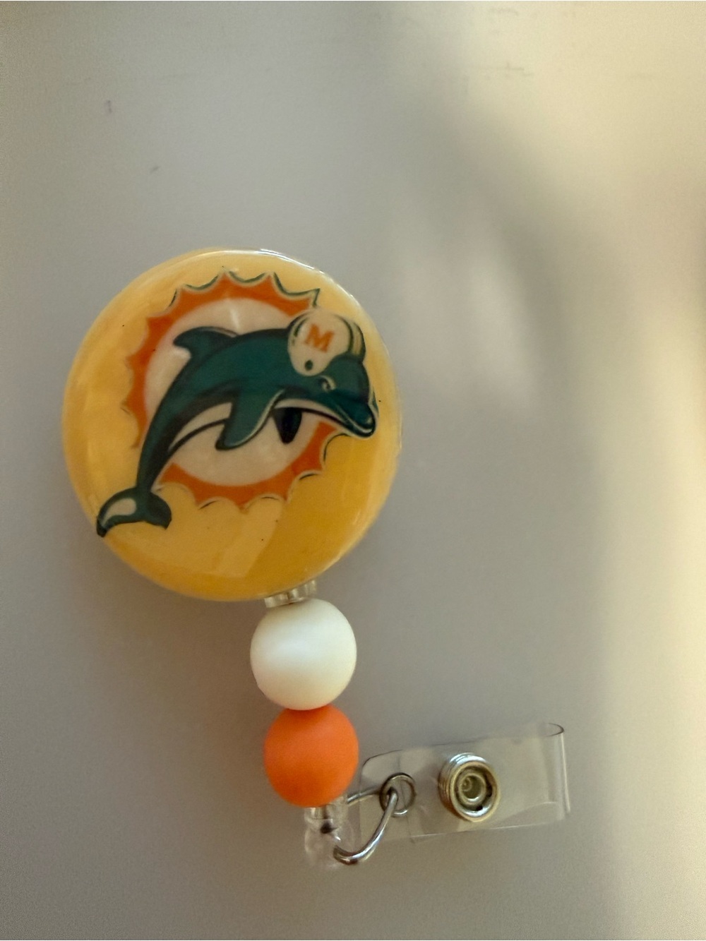 Miami Dolphins  Badge Reel with Team Dolphin Logo